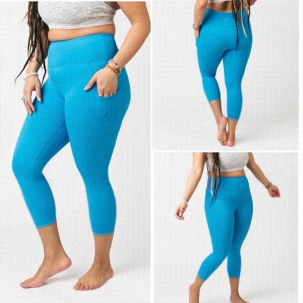 Zyia Active Light N Tight Hi-Rise Crop 17” Leggings Royal Blue